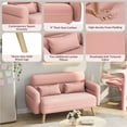 thumbnail image 6 of Yaheetech 46'' W Modern 2 Seater Sofa Couch with Solid Wood Legs, Pink, 6 of 7