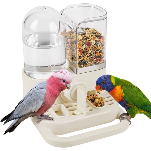 2 in 1 Quail Feeder and Waterer for Small Pet Bird Cage Hanging