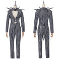 thumbnail image 2 of Disfraz de Jack Skellington de la película The Night para mujer, hombre y adulto, uniforme, chaqueta de rayas blancas y negras, pantalones y máscara para Halloween, 2 of 5