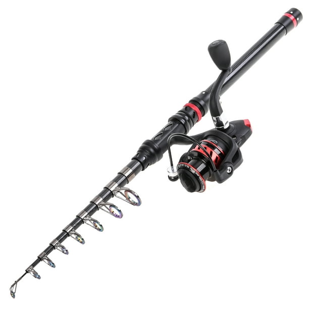 Portable Fishing Rods Spinning Reel and Fishing Rod Combos Telescopic  Fishing Pole for Adults Saltwater Freshwater Travel with Metal Fishing Reel