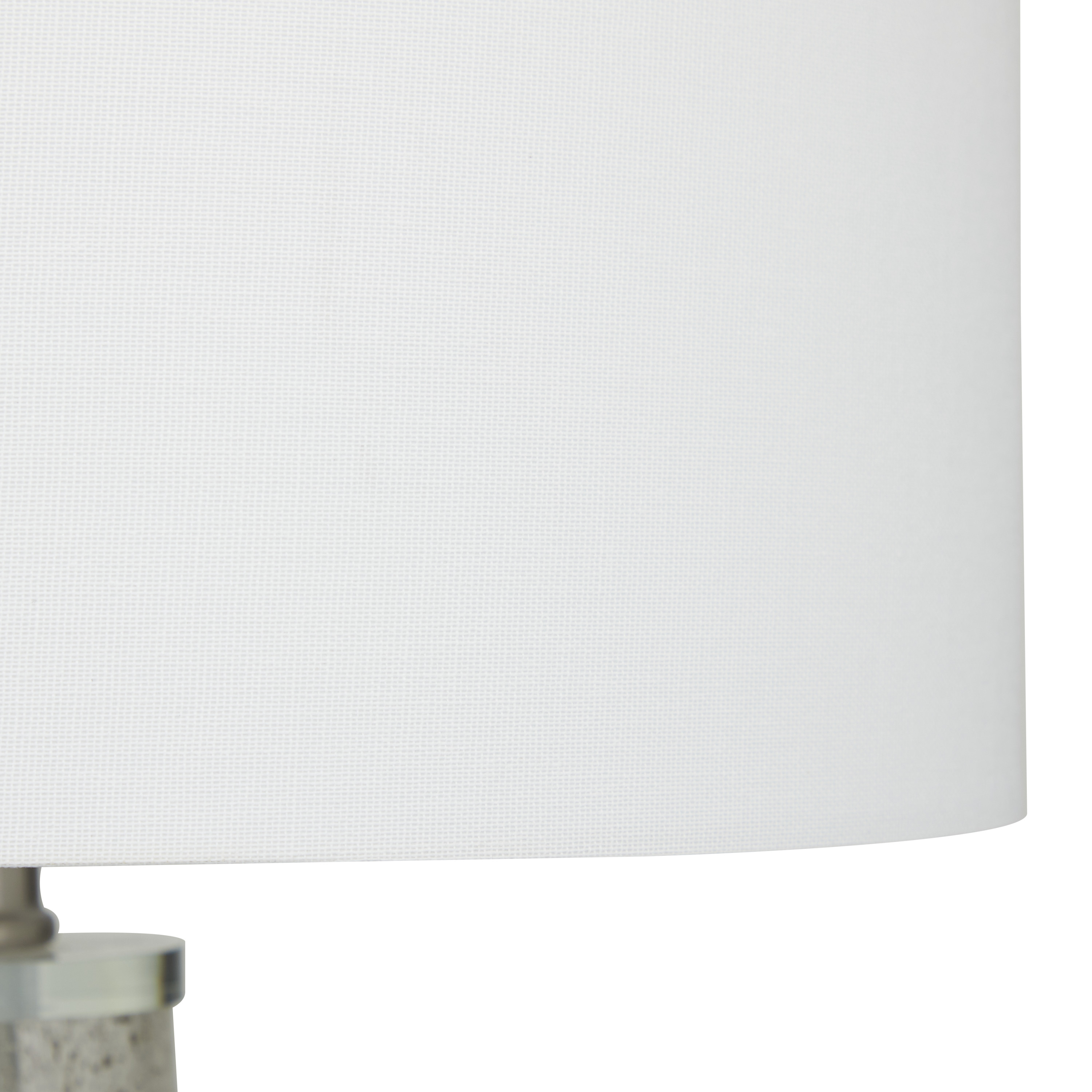 DecMode 25" Textured Gray Table Lamp with Cream Linen Shade (2 Count)