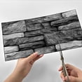 thumbnail image 7 of 6 Pcs Waterproof Gray Tiles Stickers Wall Decals 11.8'' x 5.9'' Self Adhesive Mosaic Brick Pattern Peel and Stick Backsplash, 7 of 7