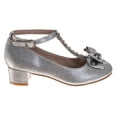 thumbnail image 2 of Badgley Mishcka Girls Dress Shoes (Little Kids Big Kids), Silver, Size: 3, 2 of 7