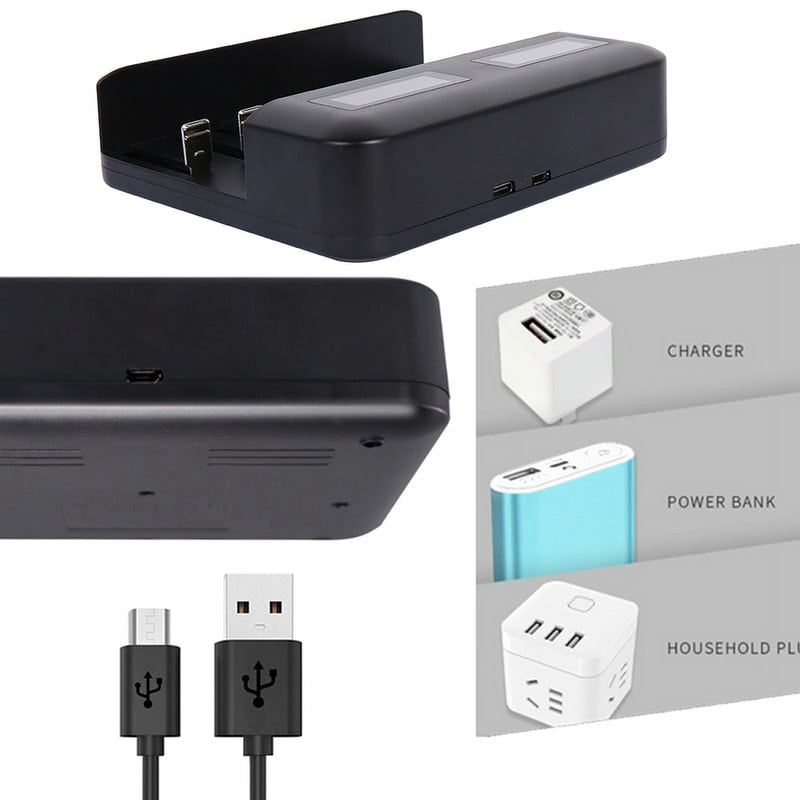 Jetcloudlive 8-Slot USB Smart Battery Charger, Black, for AA AAA SC C D Size Rechargeable Batteries
