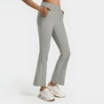 thumbnail image 2 of Prdecexlu Flare Yoga Pants Women Petite High Waist Leggings Stretch Bootcut Workout Pants Full Length Trousers Athletic Gym Running Leggings Gray M, 2 of 6