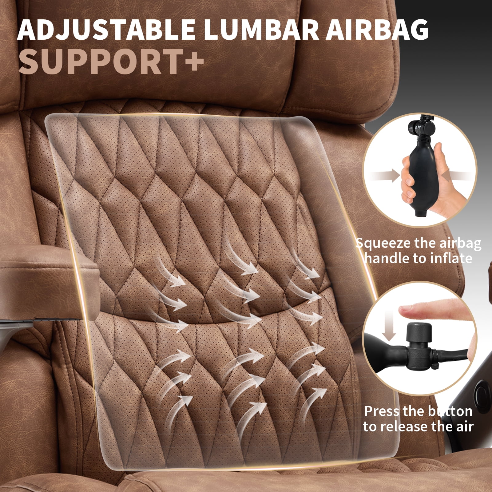 Big and Tall Office Chair 700lbs, High Back Executive Desk Chair with Adjustable 3D Arms&Lumbar Support for Back Pain, Heavy Duty Computer Chair with Strong Mental Base&Dual Rubber Wheels