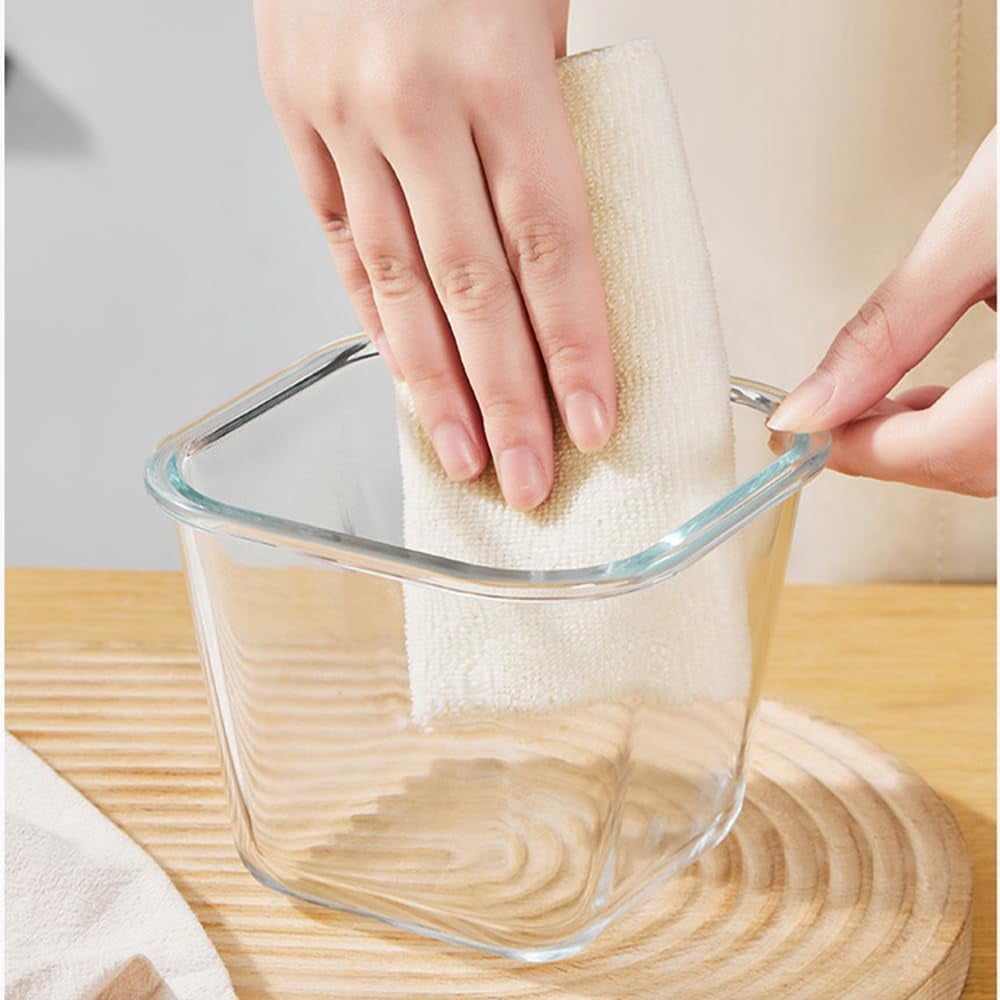 TT - 4 Cup Square Glass Food Storage Container with Lids, Square Glass Soup Container with Airtight Lids, 32 OZ Food Prep Bowls for Leftovers, Salad, Microwave、Fridge、Dishwasher Safe (4 Pack)