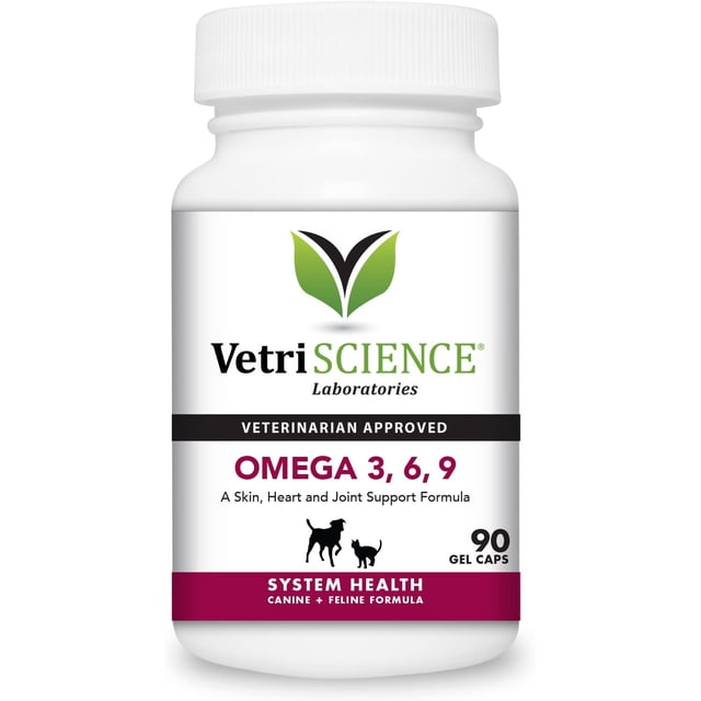 Suplemento de Ácidos Grasos Omega 3,6,9 para Perros y Gatos 90 Capsulas VETRISCIENCE Laboratories VEL-6466466S