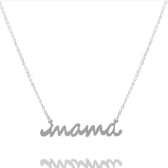 Blue Box Boutique Inc Silver Cursive Mama Pendant Necklace | Mother's Day Gift, Mother's Day Necklace
