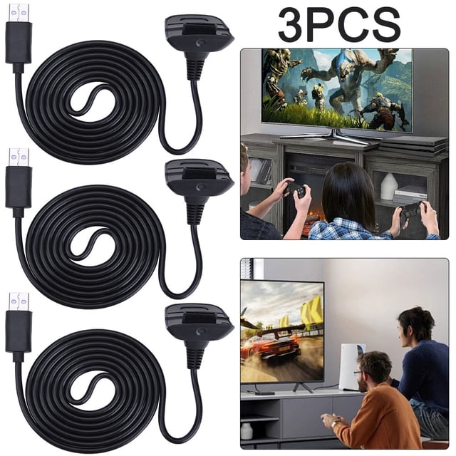 Cable Carga 3 Uds para Mando Juego Inalámbrico Xbox 360 ()