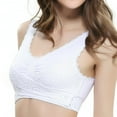 thumbnail image 1 of Women‘s Front Side Buckle Lace Edge Without Steel Ring Movement Seamless Gathering Adjustment Yoga Sleep Large Bra, 1 of 3
