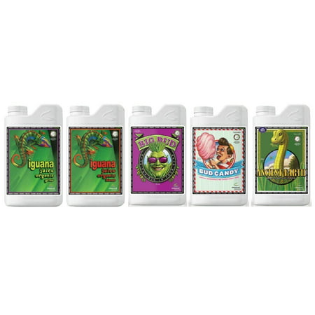 Advanced Nutrients Organic OIM Bundle Package (Iguana Juice Grow & Bloom, Bud Candy Organic, Big Bud Organic & Ancient (Best Organic Nutrients For Growing Weed)