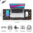 thumbnail image 5 of Long Mouse Pads for Desk,Black Colorful Skull Bone Pattern Desk Mats on Top Of Desks, Desk Mouse Pad Extra Large with 3mm Non-Slip Base and Stitched Edge for Gaming,Office,Work,Home 31.5"x11.8", 5 of 6