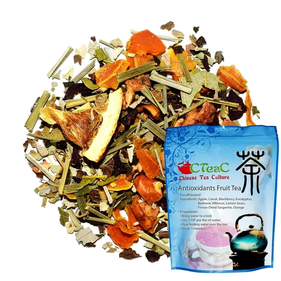 Chinese Tea Culture Orange Fruit Tea, orange and carrot are an optical reminder of the citrus flavor of this perfect composition, absolutely delicious to enjoy hot or iced, loose leaf tea - 2oz