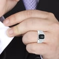 thumbnail image 4 of SZUL Women's 10K White Gold Onyx and Diamond Men's Ring, 4 of 5