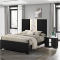 thumbnail image 2 of JERFIT Modern Nightstand with 2 Drawers, Wood Bedside Table with Metal Knobs for Bedroom, Black & White Finish, 2 of 2
