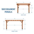 thumbnail image 3 of Backyard Discovery Beaumont 16'x12' Cedar Wood Patio Pergola Kit, Trellis Roof, PowerPort, 3 of 11