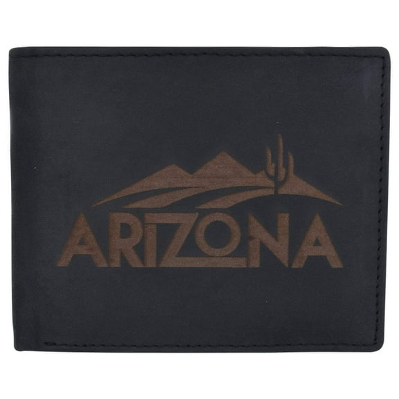 RFID Blocking Mens Genuine Leather Arizona Logo Credit Card ID Bifold Wallet