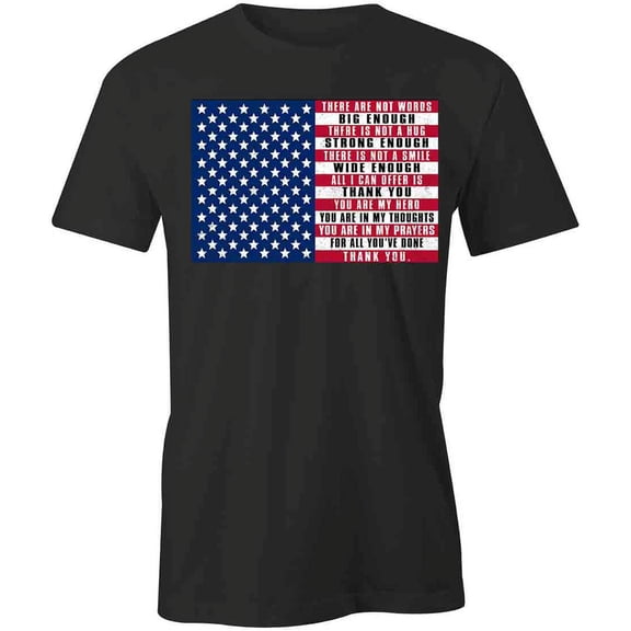 American Flag Thank You T-Shirt | Patriotic American Black Tee Gift