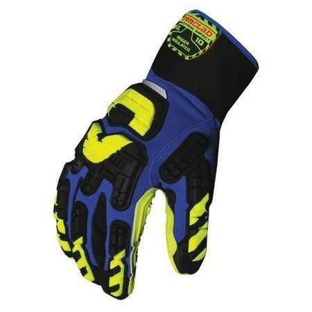 IRONCLAD VIB-RIGI-04-L Anti-Vibratn Gloves,L,Bl/Blk/Grn/Yllw,PR