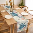 thumbnail image 3 of Coastal Turtle Table Runner - 70 Inch Long, Kitchen Dining Table Runner Dresser Scarves, Farmhouse Nautical Coral Jellyfish Starfish Farmhouse Decor for Coffee Tables Wedding Party Banquet, 3 of 8