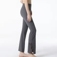 thumbnail image 2 of SWSMCLT Women's High Waisted Yoga Pants Flared Pants Bootcut Slit Split Trousers Long Casual Petite Grey 12, 2 of 4