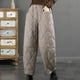 thumbnail image 4 of Gibobby Pantalones mujer moda Pantalones de Color sólido estilo literario Retro para mujer con línea a cuadros de y hebilla de disco pantalones casuales(Gris,XG), 4 of 5