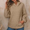 thumbnail image 2 of Women's Oversized Sweatshirts Hoodies Crewneck Shirts Solid Color Hooded Sweatshirt With Casual Style Pockets And Quilted Long Sleeved Top on Clearance!, 2 of 6