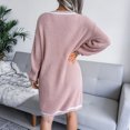 thumbnail image 4 of Vedolay Women Autumn Sweaters Long Sleeve Knitted Sweater Jumper Pink,L, 4 of 5