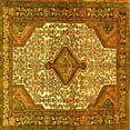 thumbnail image 1 of Ahgly Company Machine Washable Indoor Square Medallion Yellow Traditional Area Rugs, 8' Square, 1 of 4