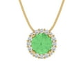 thumbnail image 4 of 1.24 ct Brilliant Round Cut Halo Green Diamond 18K Yellow Solid Gold Everyday Affordable Designer Necklace Pendant with 16" Chain, 4 of 7
