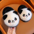 thumbnail image 4 of Otqutp Kids Cute Panda Plush House Slippers Toddlers Fuzzy Warm Indoor Slippers Winter Cartoon Non-slip Slide Slippers for Boys Girls, 4 of 7