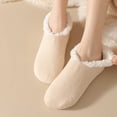 thumbnail image 5 of 3Pack Women's Lined Non- Slipper Socks Thick Warm Indoor Home Socks with Soles Beige, 5 of 6