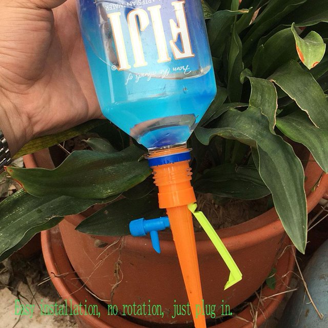 Dispositivo De Riego Automático Riego por goteo automático Sistema de riego Pico de riego para plantas (naranja)