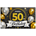 thumbnail image 2 of Glamorous Golden and Silver Themed 50th Birthday Banner Party Decoration Backdrop Photography Props for Birthday Party Celebrations Anniversary Events Photo Booths, 2 of 7