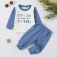 thumbnail image 2 of TAmten Toddler Boy Clothes 18-24 Months Toddler Baby Boy Fall Outfit Mama's Boy Letter Embroidery Sweatshirt Top Elastic Pants Set Cute 2pcs Winter Clothes(Blue,12-18 Months), 2 of 8