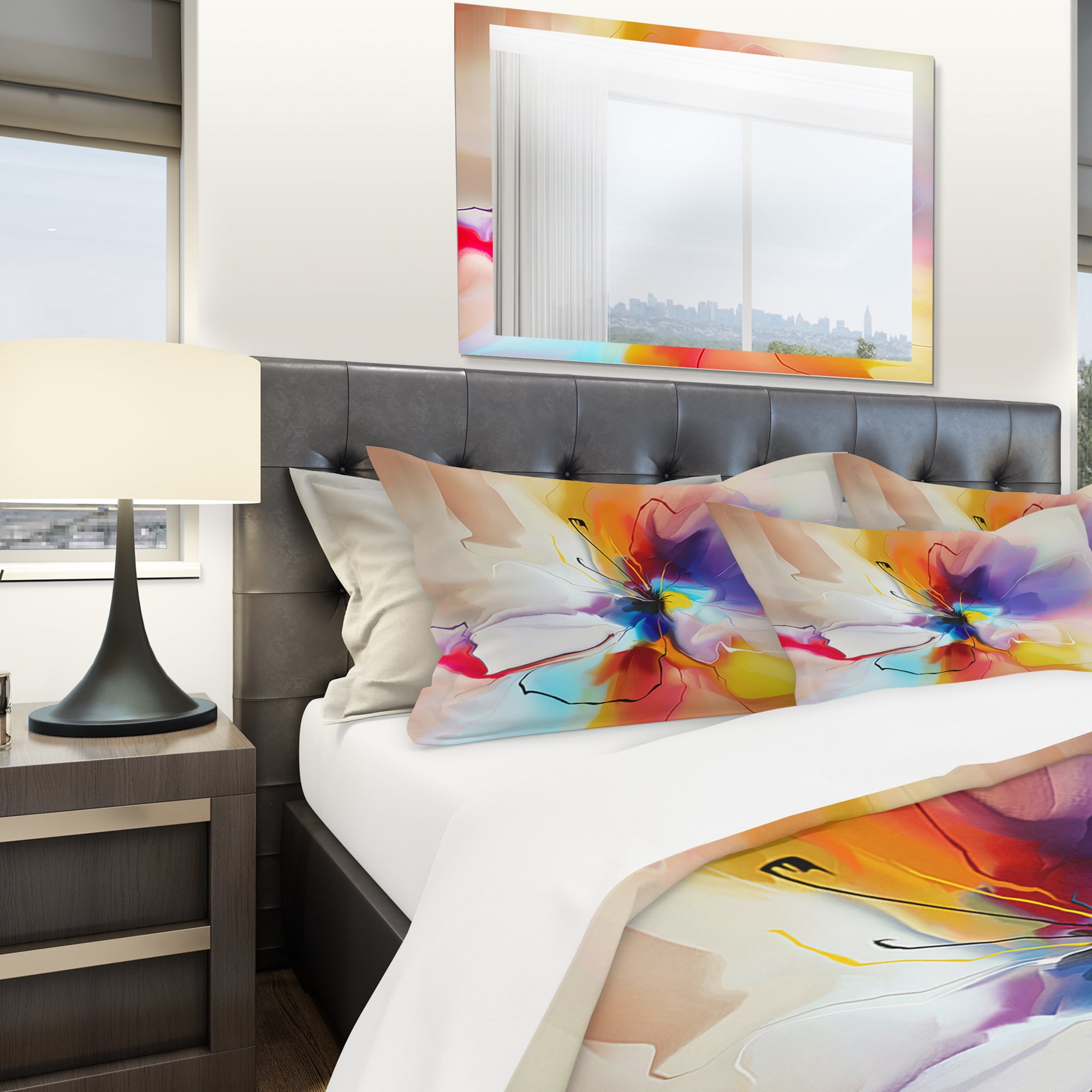 Designart 'Creative Flower in Multiple Colors' Modern & Contemporary Duvet Cover Set
