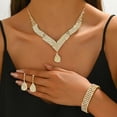 thumbnail image 2 of Faty-T Silver Bride Wedding Jewelry Sets Blue Crystal Bridal Necklace Earrings Set Rhinestone Prom Costume Jewelry Set Choker Necklace for Women and Brides, 2 of 16