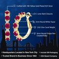 thumbnail image 2 of Gem Stone King 18K Yellow Gold Plated Silver Red Created Ruby and White Topaz Hoop Earrings for Women (2.82 Cttw, Round 4MM and 1.9MM, Gemstone Birthstone 1 inch Diameter), 2 of 5