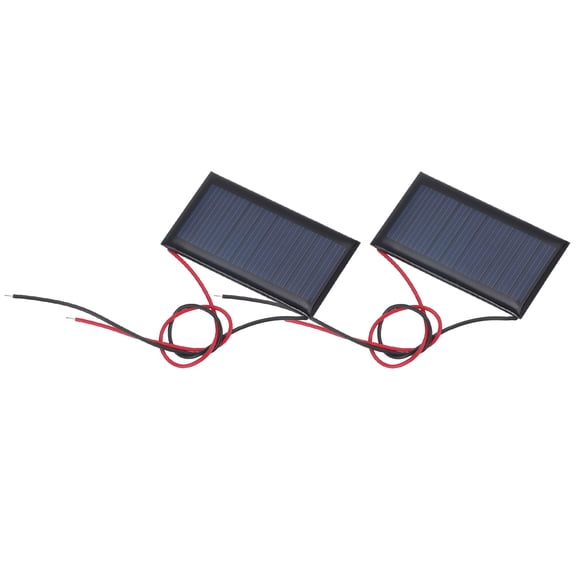 Uxcell 2 Pcs 5V 0.225W 45mA Mini Solar Panels, Small Polycrystalline Solar Cell Panel with 2 Cable for DIY Electric Toy Materials Kits Charger, 53mm x 30mm