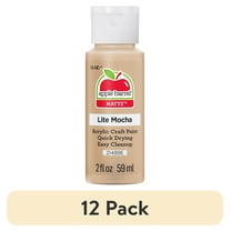 (12 pack) Apple Barrel Acrylic Craft Paint, Matte Finish, Lite Mocha, 2 fl oz