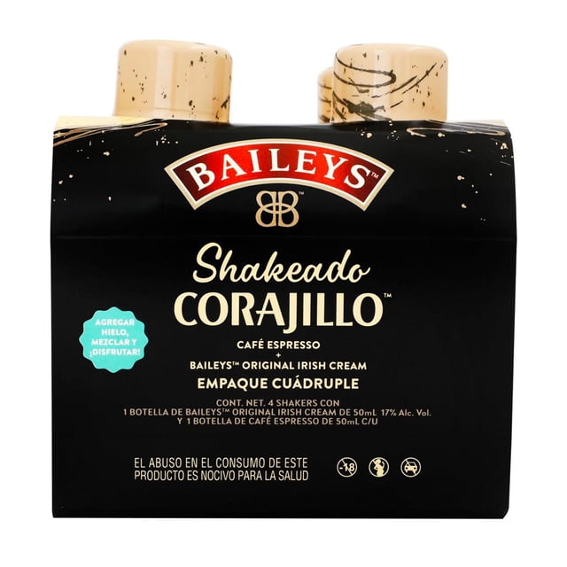 Pack de 12 Baileys Crema de Licor Shakeado Corajillo 4 pack 50 ml