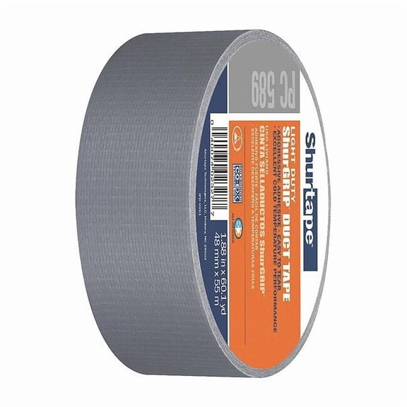 Shurtape Duct Tape, Silver, 60-1/8 yd L, 1-7/8 in W, PK24 152300