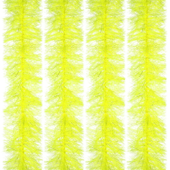 Uxcell 6.6Ft Feather Boa, 4 Pcs Artificial Fluffy Feather Boas Party Decorations for DIY Crafts, Wedding Costume, Christmas, Concert, Halloween, Home Decor, Fluorescent Yellow