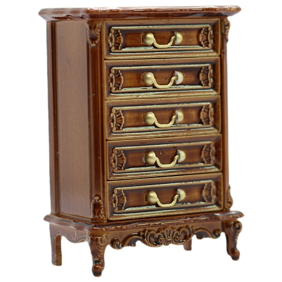 KAKOWELY Mini muebles, mesita de noche en miniatura, modelo de casa de muñecas, armario, mini casa, mesita de noche