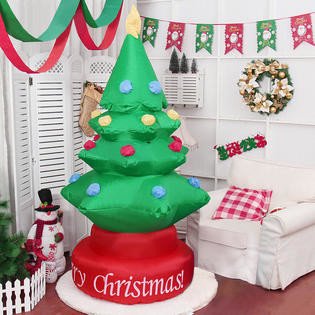 7 Indoor Outdoor Rotary Inflatable Christmas Tree Walmart Com