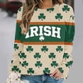thumbnail image 4 of Chandail de la Saint-Patrick pour Femmes, Haut Ample à Manches Longues Imprimé Col Rond, Chemise Décontractée avec Motif Trèfle pour Fêtes, 4 of 7