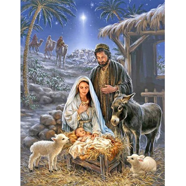 Cuadros Decorativos (DB0151) figura religiosa cuadrado diamante pintura 5D DIY (WT564) 30x40cm Ehuebsd embutido en tela