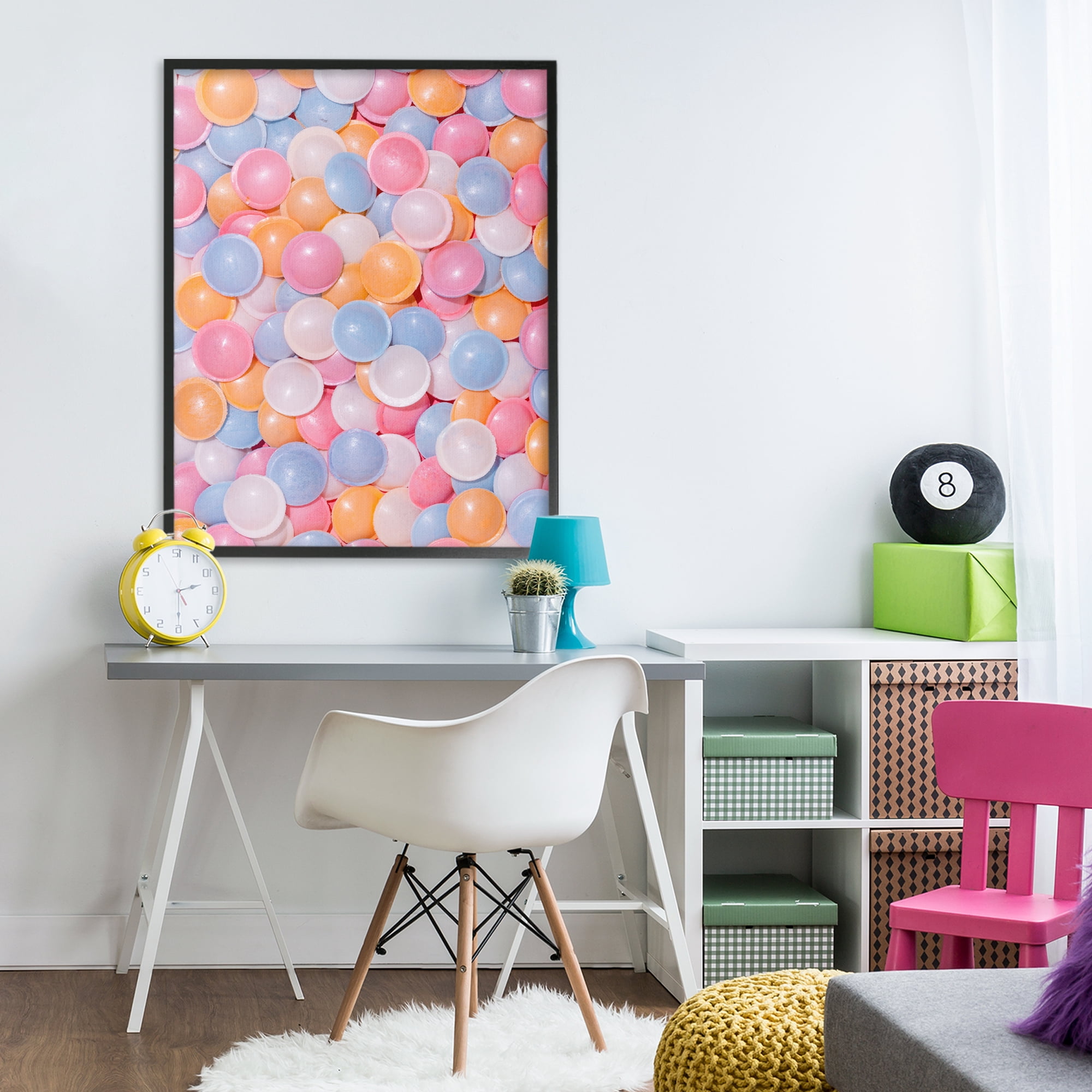 Stupell Industries Retro Pastel Candies Black Framed Giclee Art, design by LISH Creative