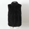 thumbnail image 6 of BiZtdJrK Back To College Sales Women's Faux Fur Vest Sleeveless Short Jacket Winter Warm Fur Coat Waistcoat Outerwear for Women 204 Black XXL, 6 of 8